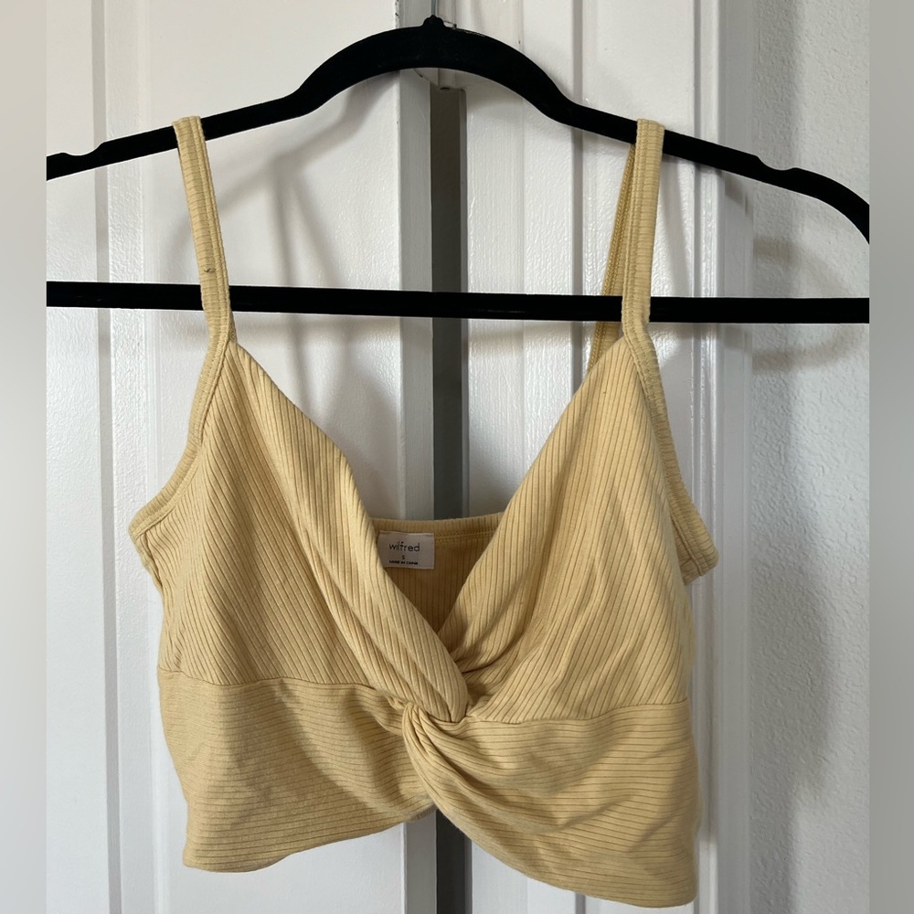 Wilfred Yellow Twist Front Crop Top